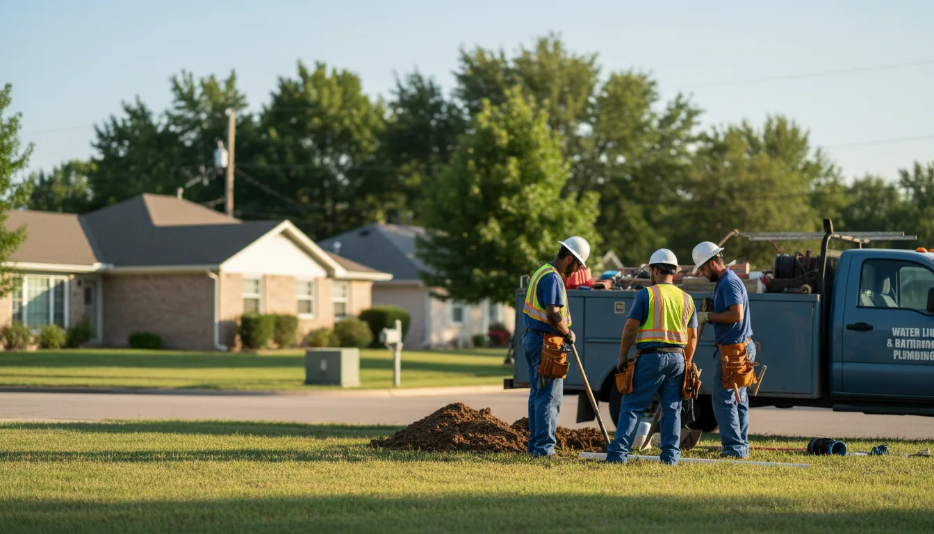 Residential water line and bathroom plumbing service in Center Point, TX